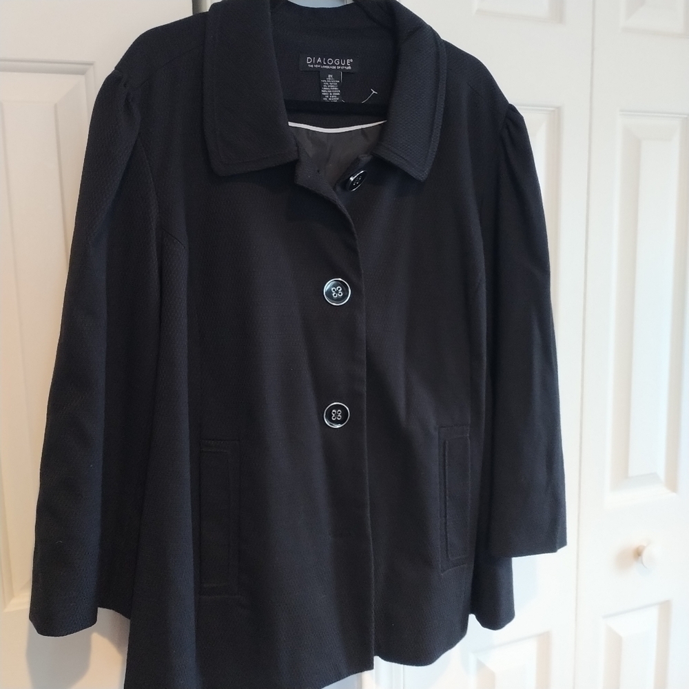 Dialogue QVC Black Woven Women's Blazer Jacket 2X
